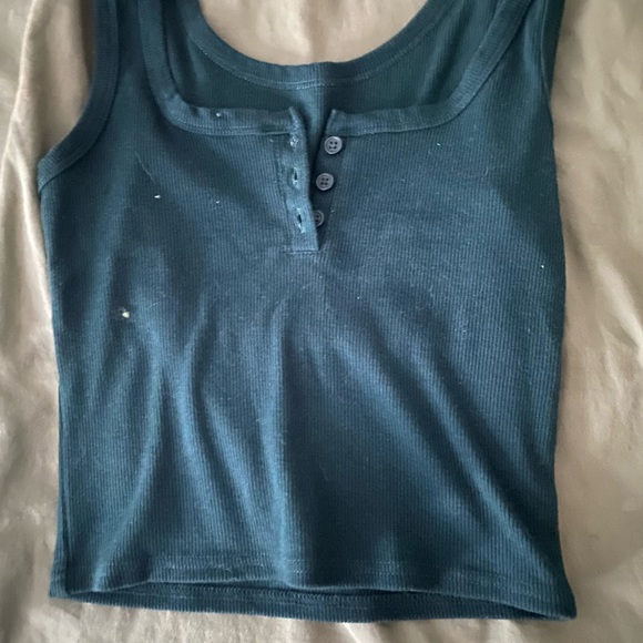 Green Ribbed Tank - Picture 3 of 4